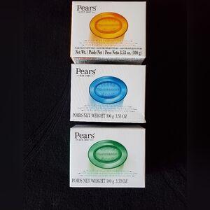 Pears Transparent Soap Set Of 3 - Orange, Blue, Green New